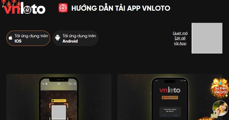 Bạn có thể quét mã để tải app VNLOTO cho điện thoại iOS